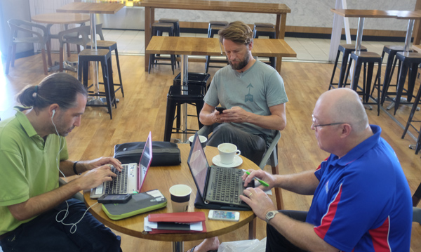 Richard, Russell and Darren working hard