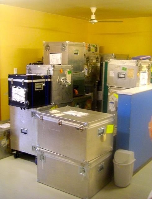 Boxes in Tona ready to be unpacked