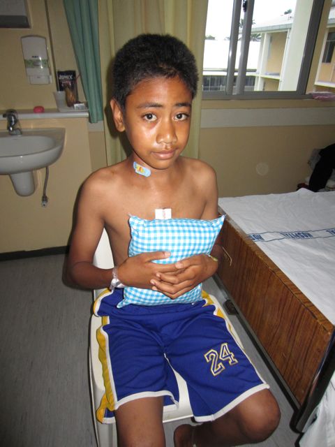 Happy cardiac patients in Tonga after surgery