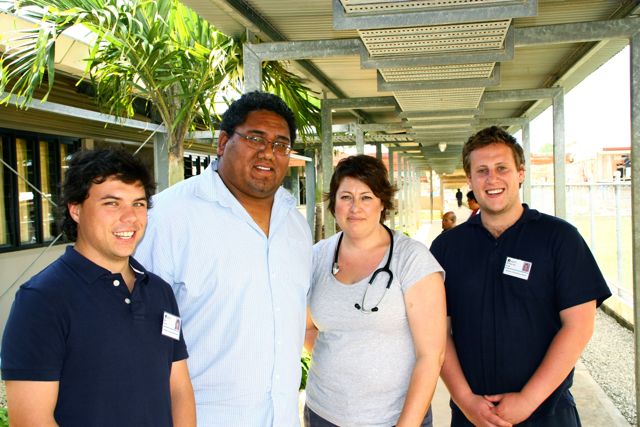 The physio team with some students and the local physio