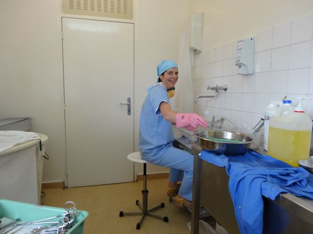 Jennifer washing surgical instruments