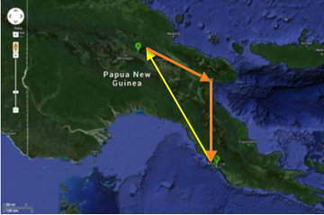 Map of Kondo's trip to OHI and home
