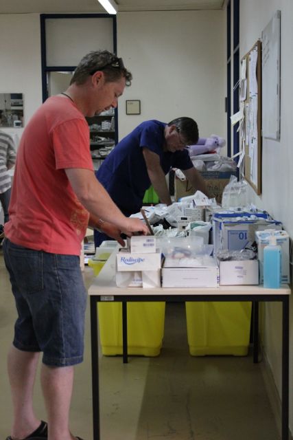 Organising equipment and supplies in Rwanda