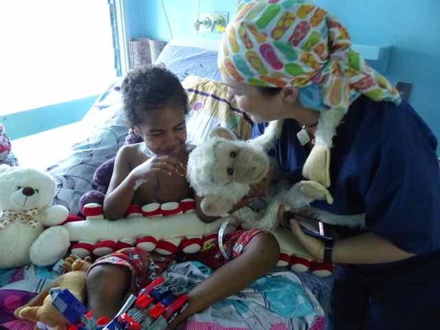 Monkey playing on the ward