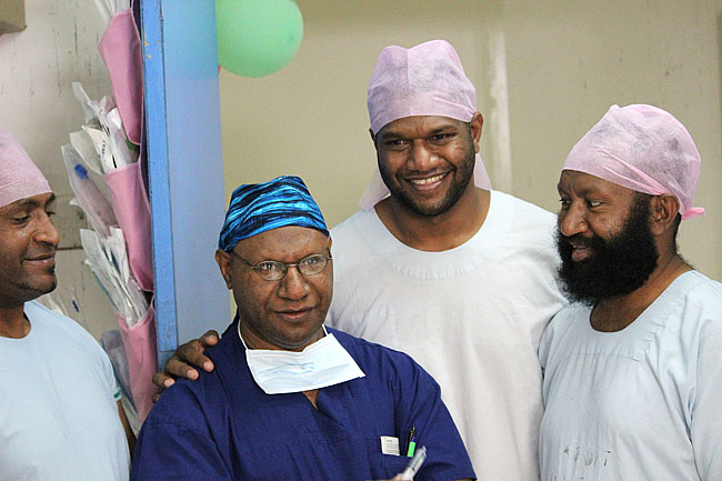 Dr Arvin Karu with local business supporters